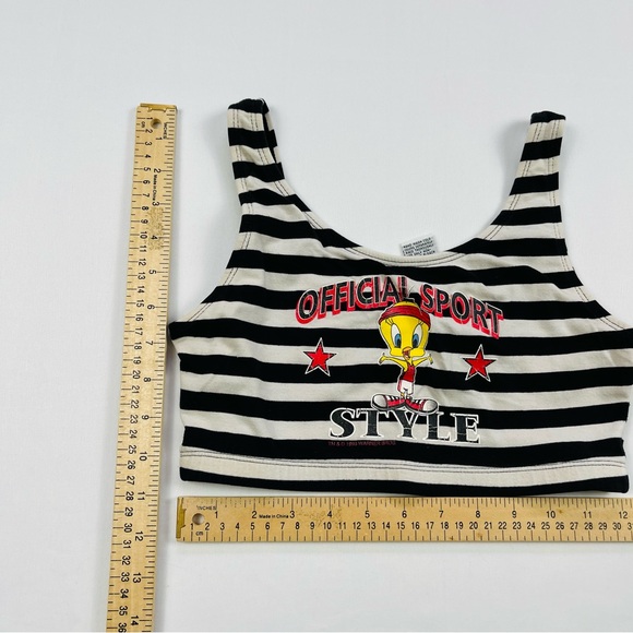 VINTAGE 1996 Looney Tunes Sports Bra Workout 90s Warner Bros Tweety size: small - Picture 14 of 15
